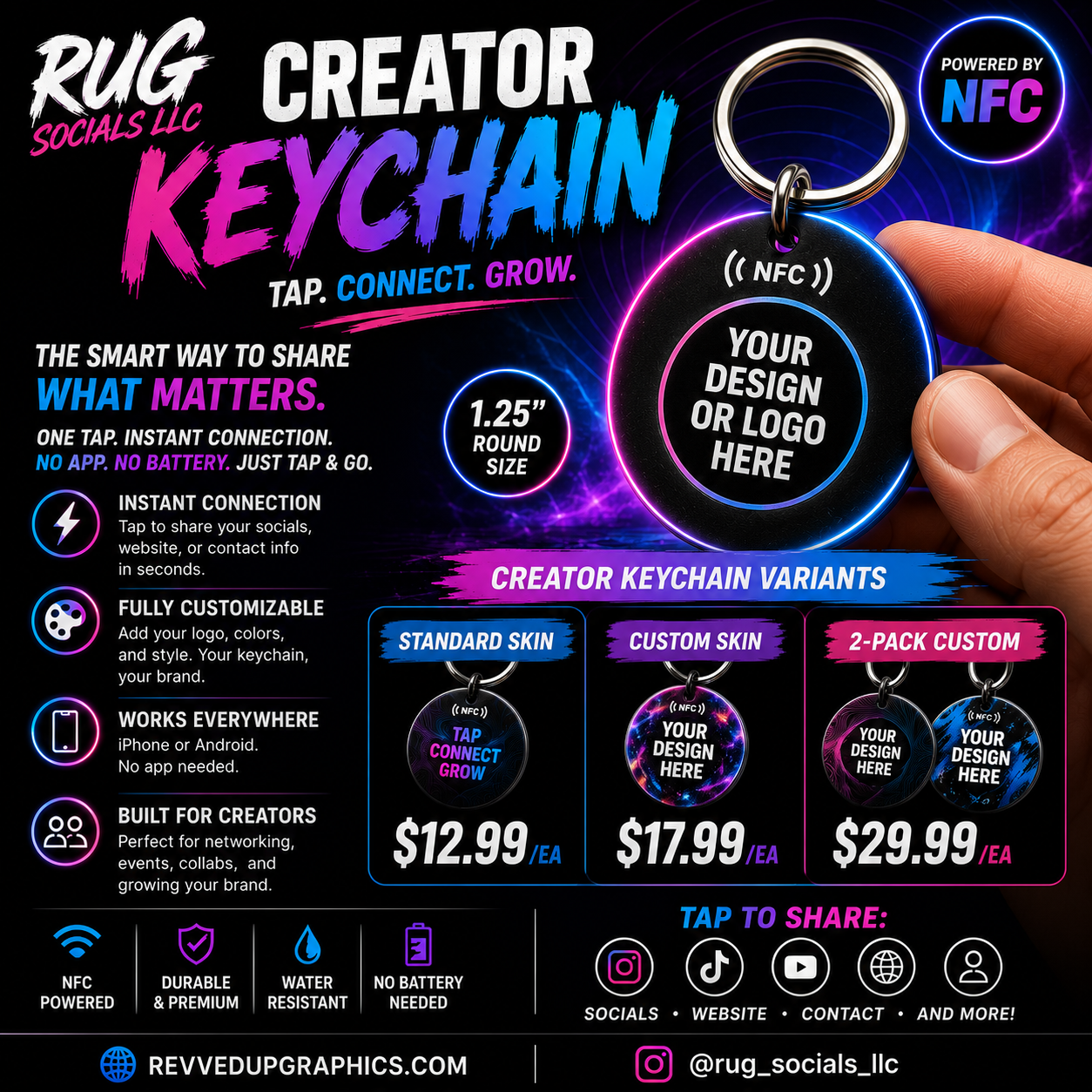 Creator Keychain | NFC Tap-to-Share Keychain