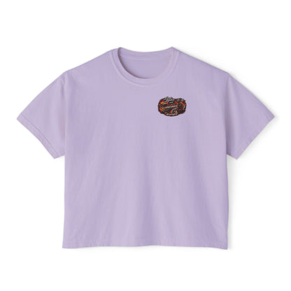 Long Lashes & Loud Engines Women's Boxy Tee – Car Girl Graphic Cropped T-Shirt