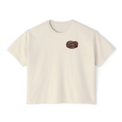 Long Lashes & Loud Engines Women's Boxy Tee – Car Girl Graphic Cropped T-Shirt