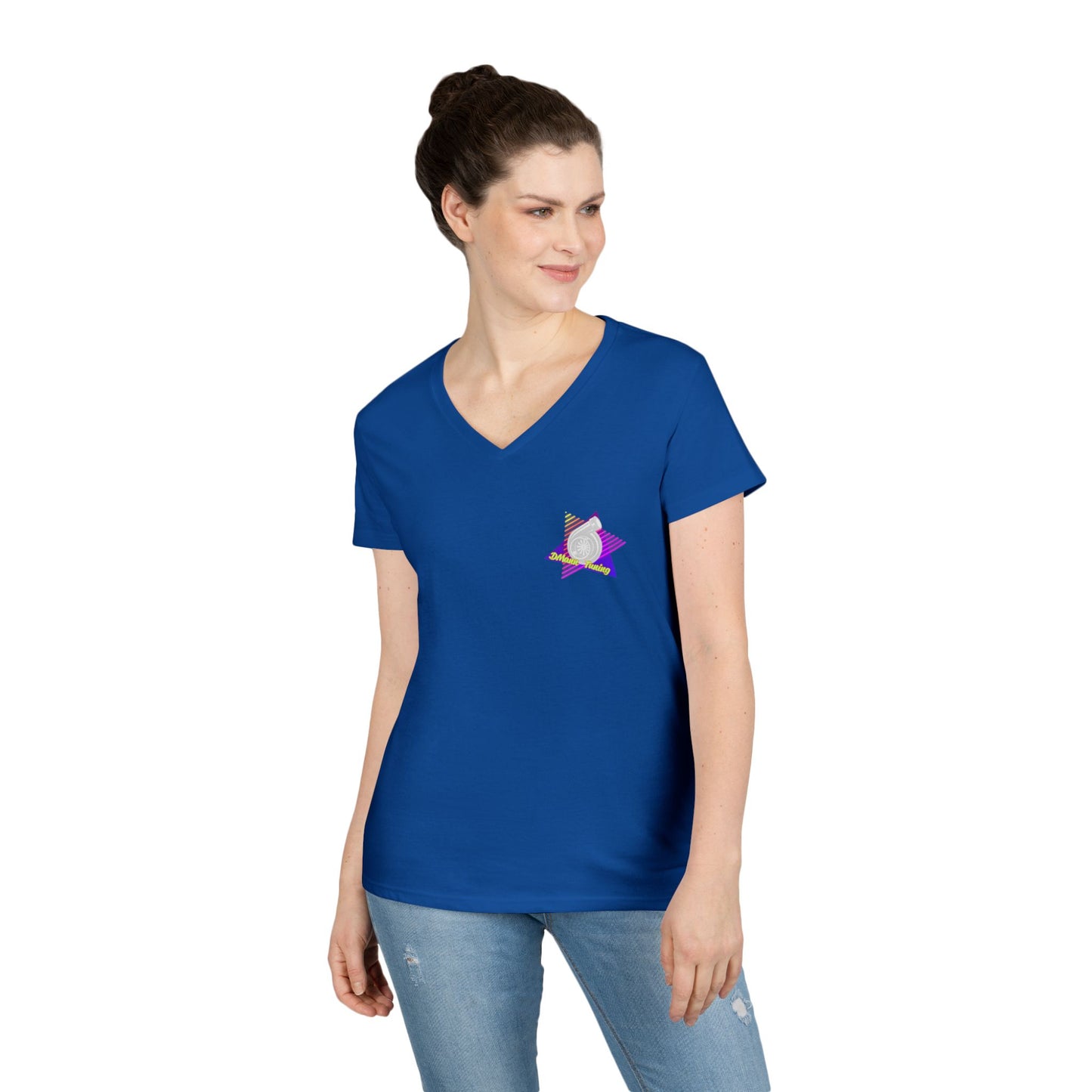 Retro 'DMann Tuning Ladies V-Neck T-shirt