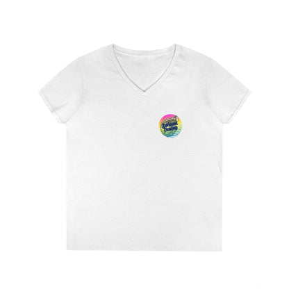 DMann Tuning Sunset Logo - Ladies' V-Neck T-Shirt —