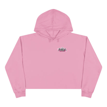Co-Pilot Energy Cropped Hoodie — Retro Pink Racing Graphic Crop Sweatshirt