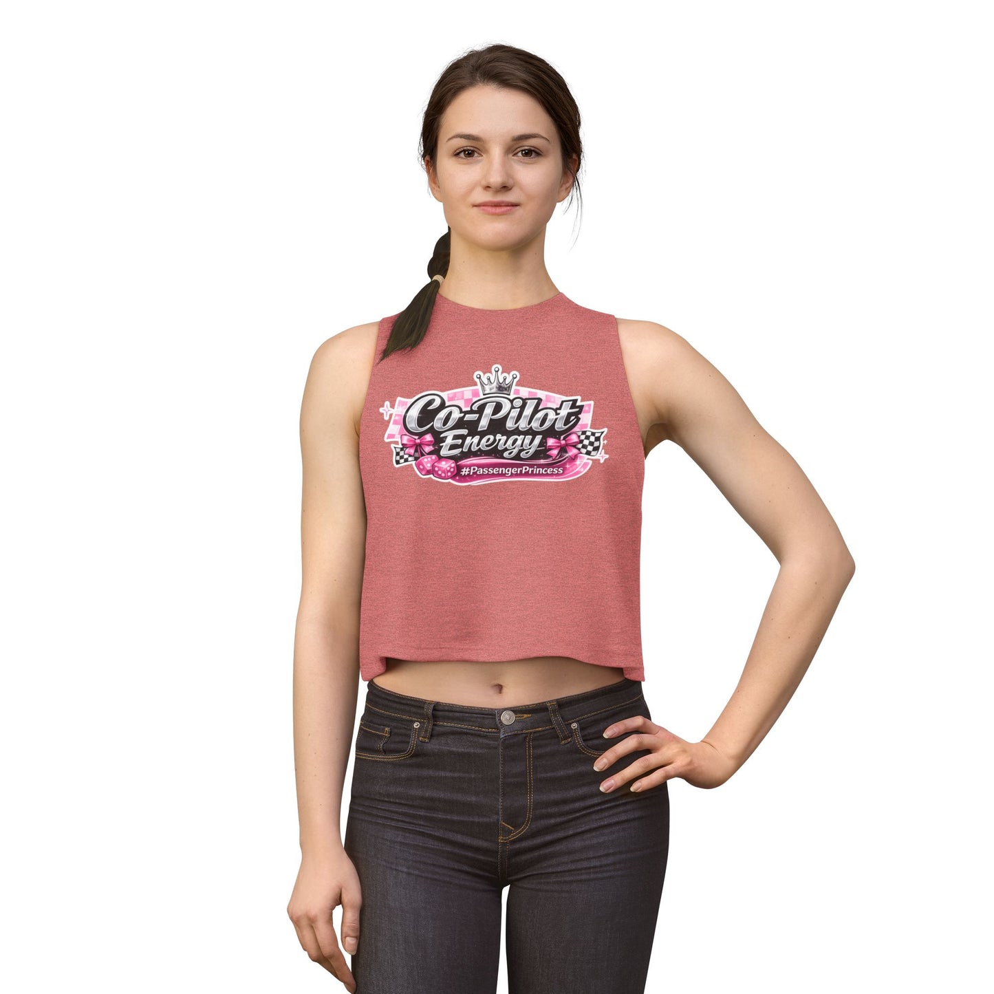 Co-Pilot Energy Crop Top — "Passenger Princess" Graphic Women’s Tank