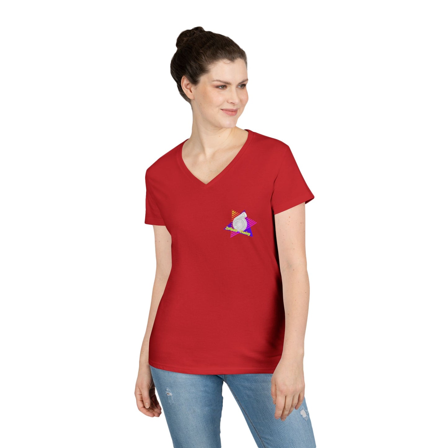 Retro 'DMann Tuning Ladies V-Neck T-shirt
