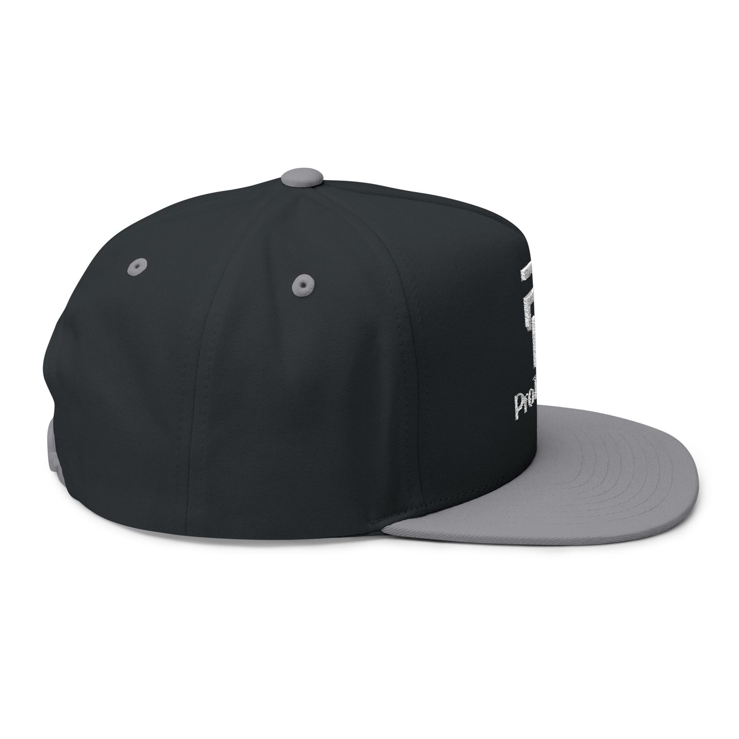 ProTradez Embroidered Flat Bill Cap — Black Snapback Hat