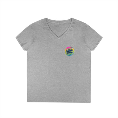 DMann Tuning Sunset Logo - Ladies' V-Neck T-Shirt —