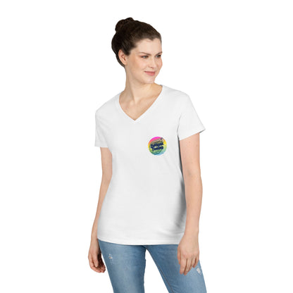 DMann Tuning Sunset Logo - Ladies' V-Neck T-Shirt —