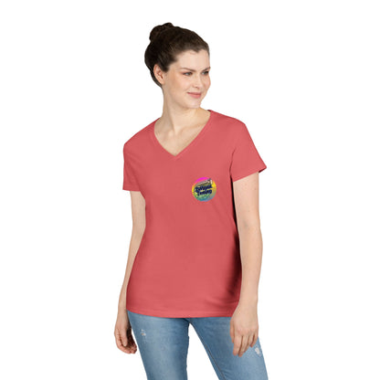 DMann Tuning Sunset Logo - Ladies' V-Neck T-Shirt —