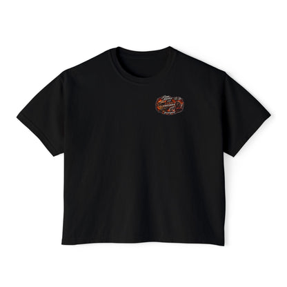 Long Lashes & Loud Engines Women's Boxy Tee – Car Girl Graphic Cropped T-Shirt