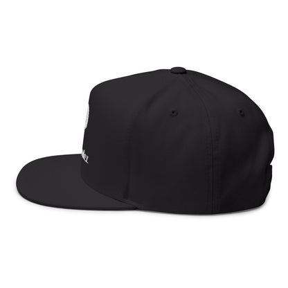 ProTradez Embroidered Flat Bill Cap — Black Snapback Hat