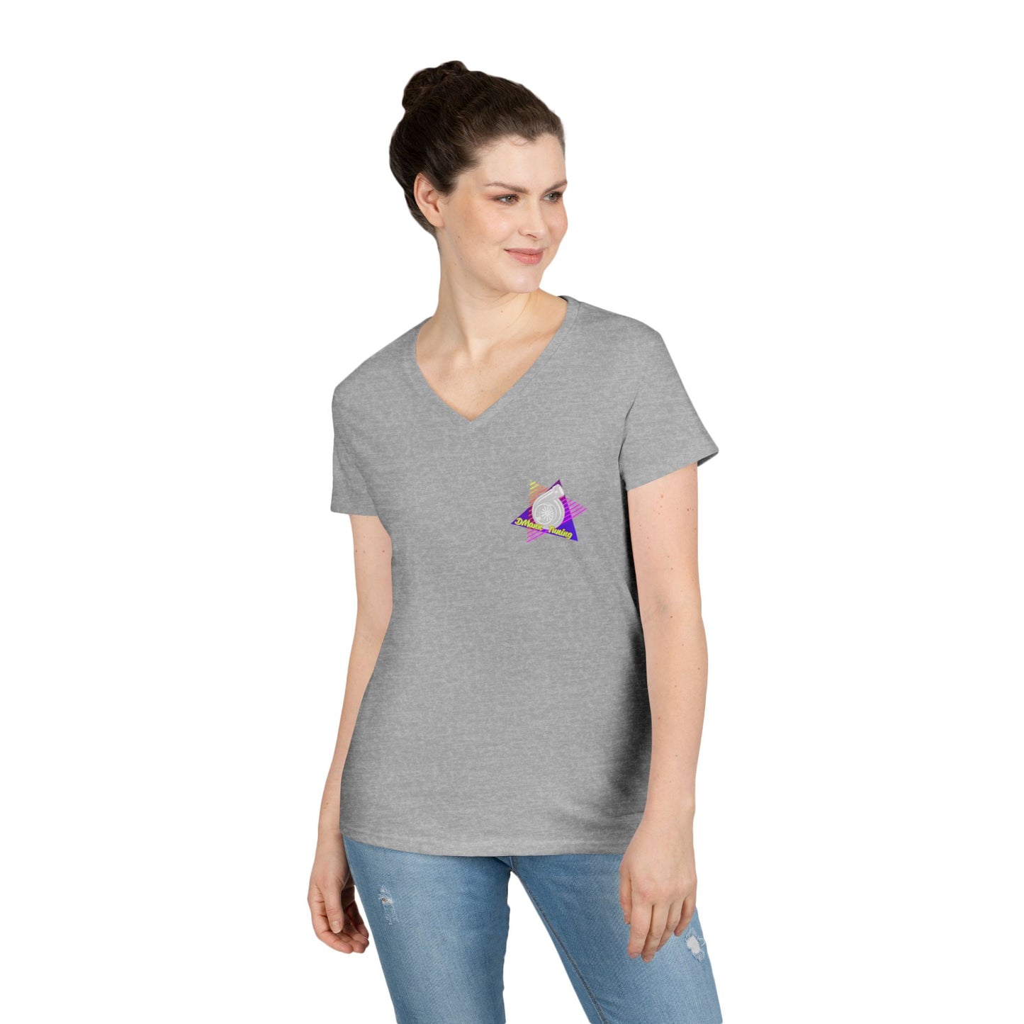 Retro 'DMann Tuning Ladies V-Neck T-shirt