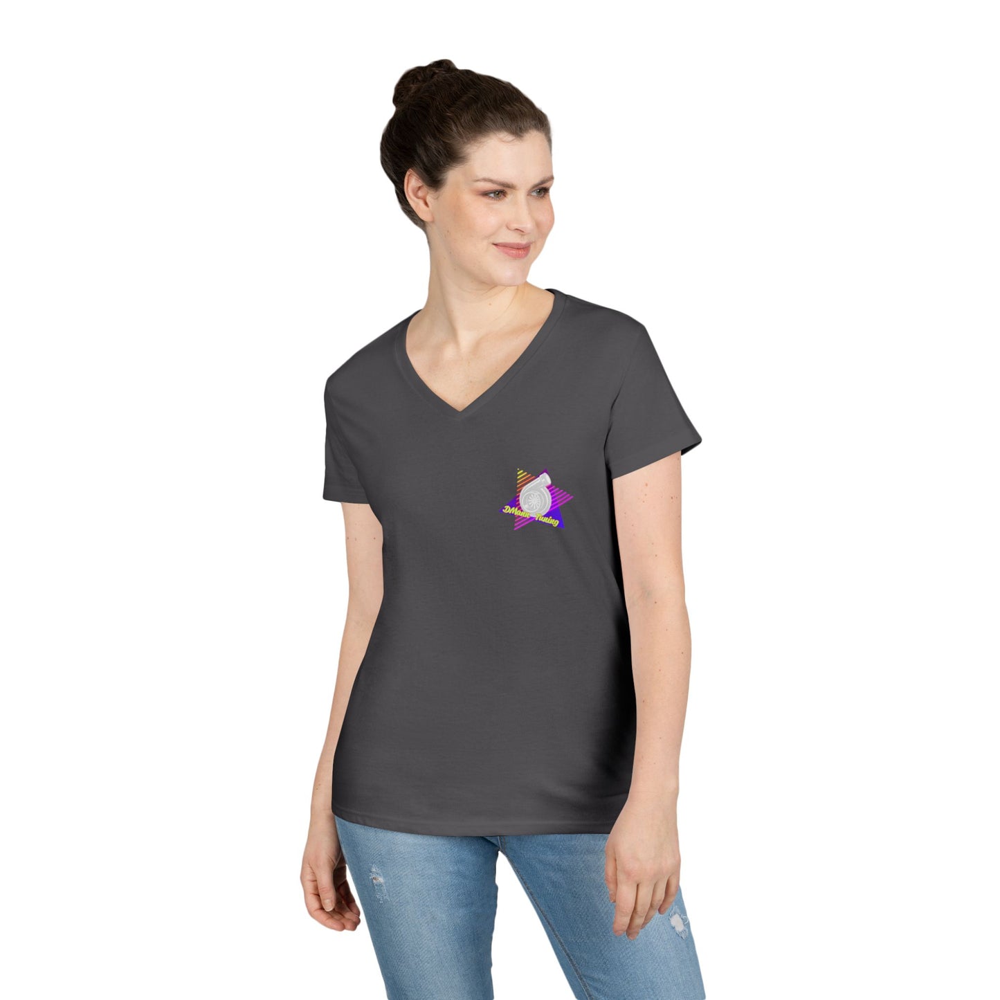 Retro 'DMann Tuning Ladies V-Neck T-shirt
