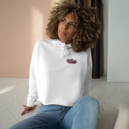 Co-Pilot Energy Cropped Hoodie — Retro Pink Racing Graphic Crop Sweatshirt