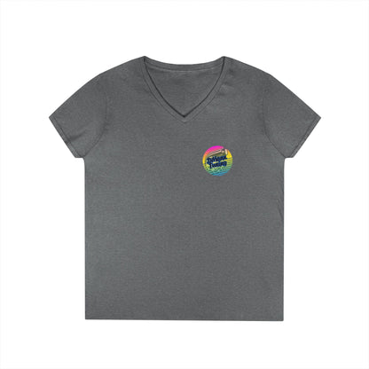 DMann Tuning Sunset Logo - Ladies' V-Neck T-Shirt —