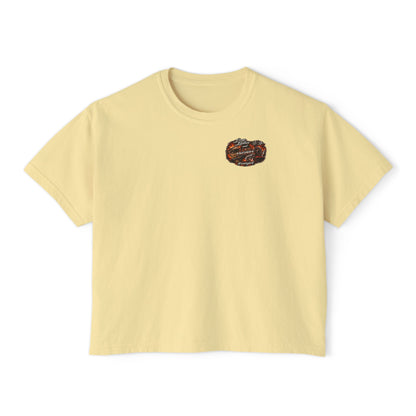 Long Lashes & Loud Engines Women's Boxy Tee – Car Girl Graphic Cropped T-Shirt