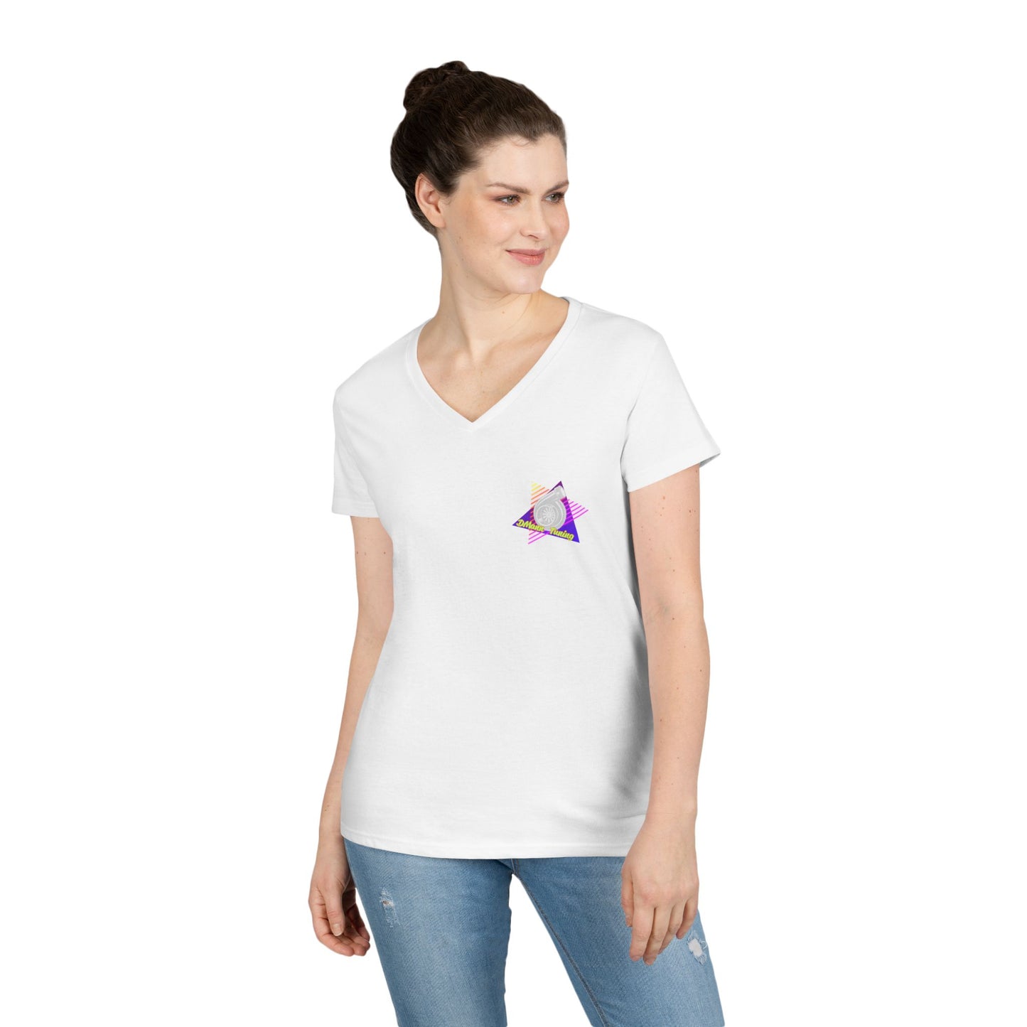 Retro 'DMann Tuning Ladies V-Neck T-shirt