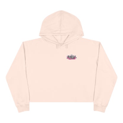 Co-Pilot Energy Cropped Hoodie — Retro Pink Racing Graphic Crop Sweatshirt