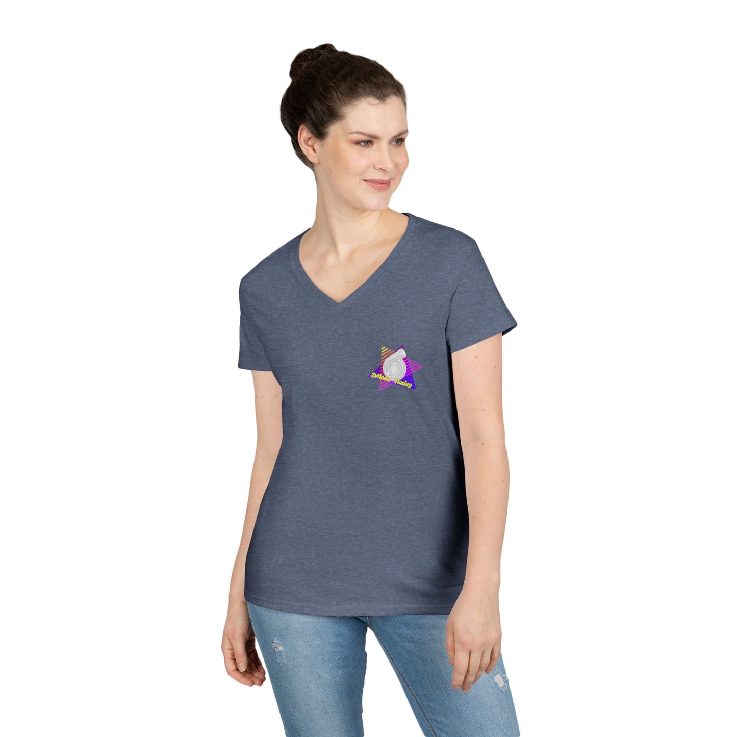Retro 'DMann Tuning Ladies V-Neck T-shirt
