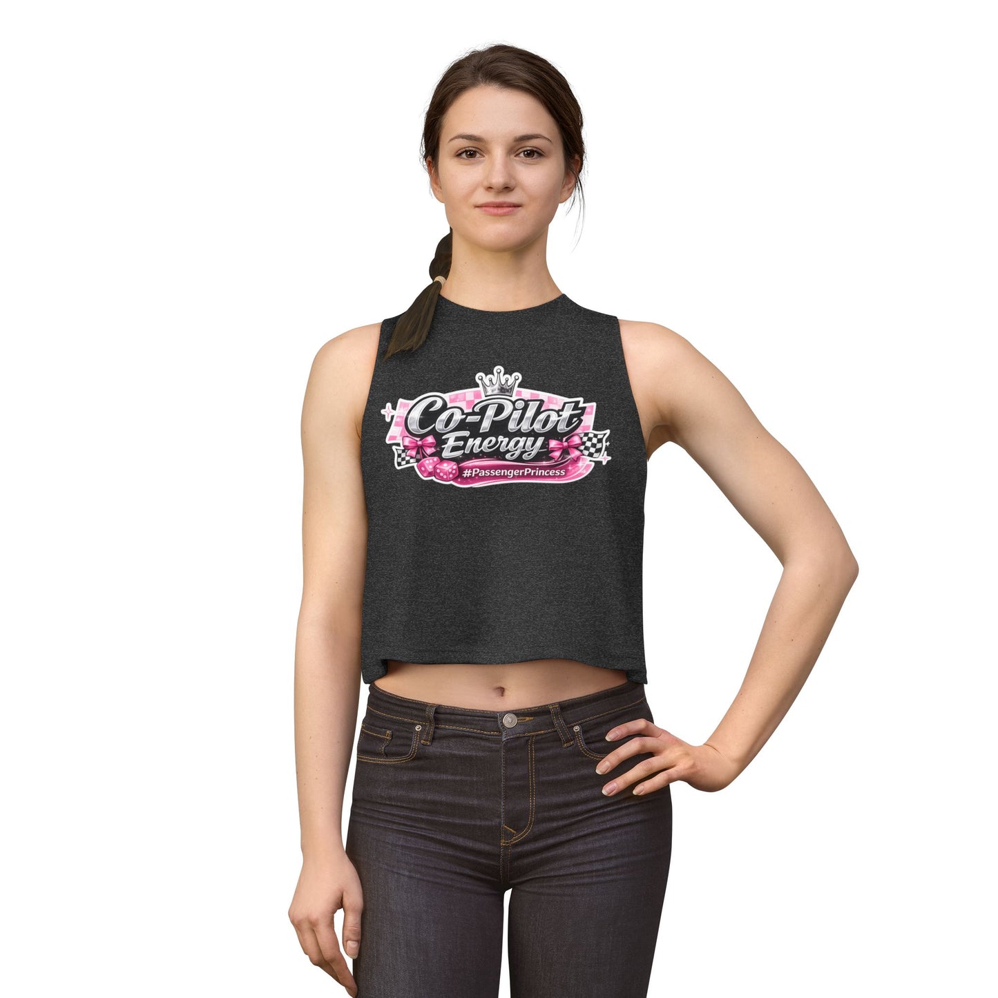 Co-Pilot Energy Crop Top — "Passenger Princess" Graphic Women’s Tank