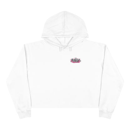Co-Pilot Energy Cropped Hoodie — Retro Pink Racing Graphic Crop Sweatshirt