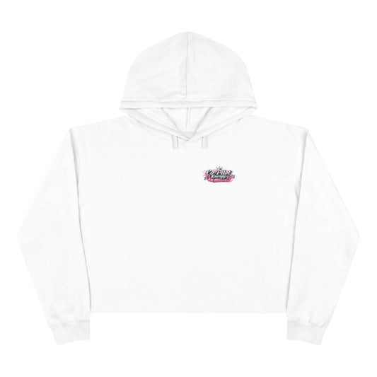 Co-Pilot Energy Cropped Hoodie — Retro Pink Racing Graphic Crop Sweatshirt