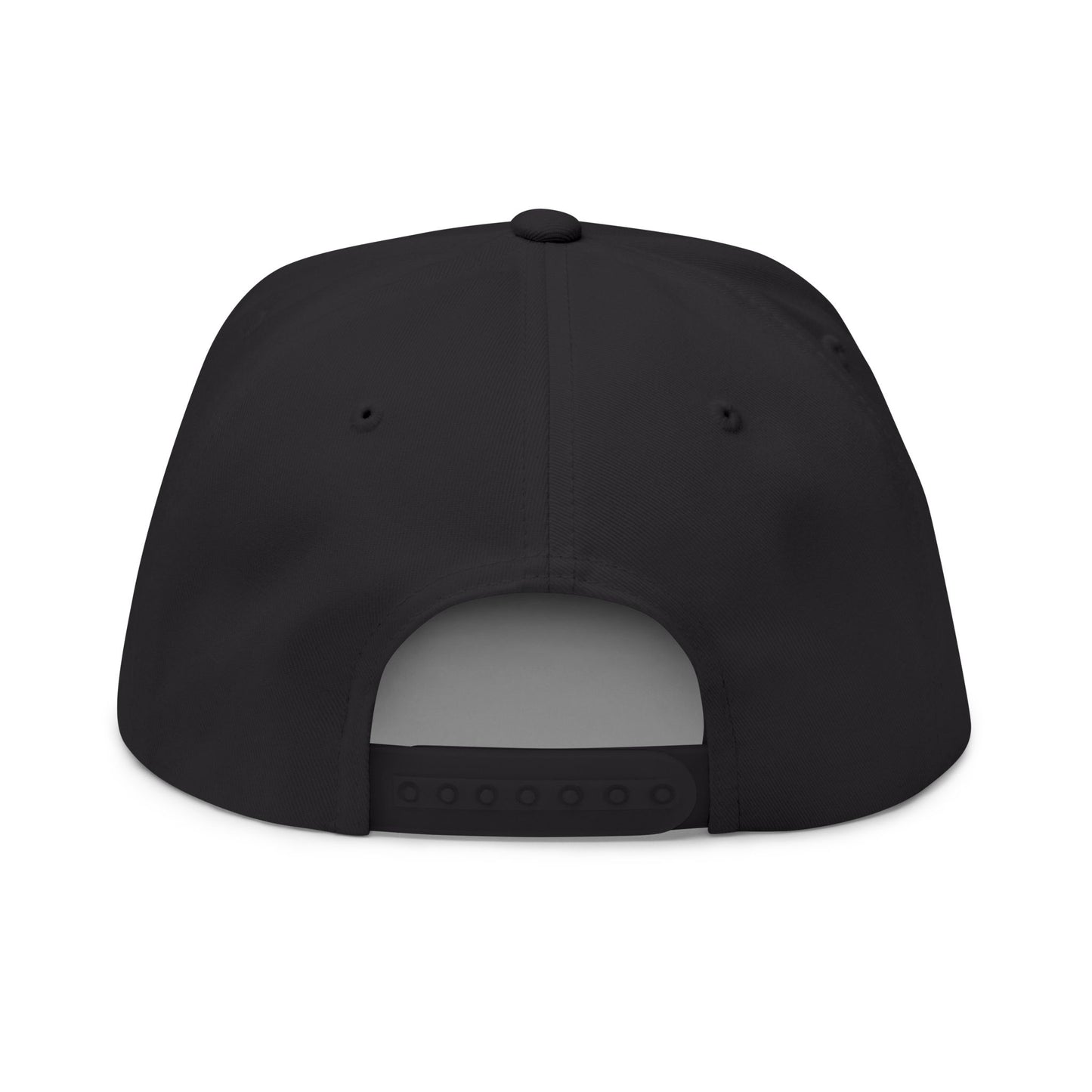 ProTradez Embroidered Flat Bill Cap — Black Snapback Hat