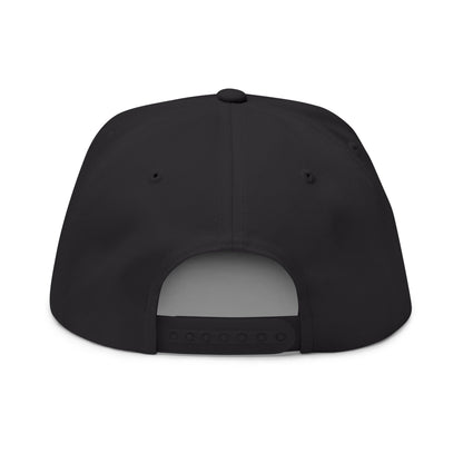 ProTradez Embroidered Flat Bill Cap — Black Snapback Hat