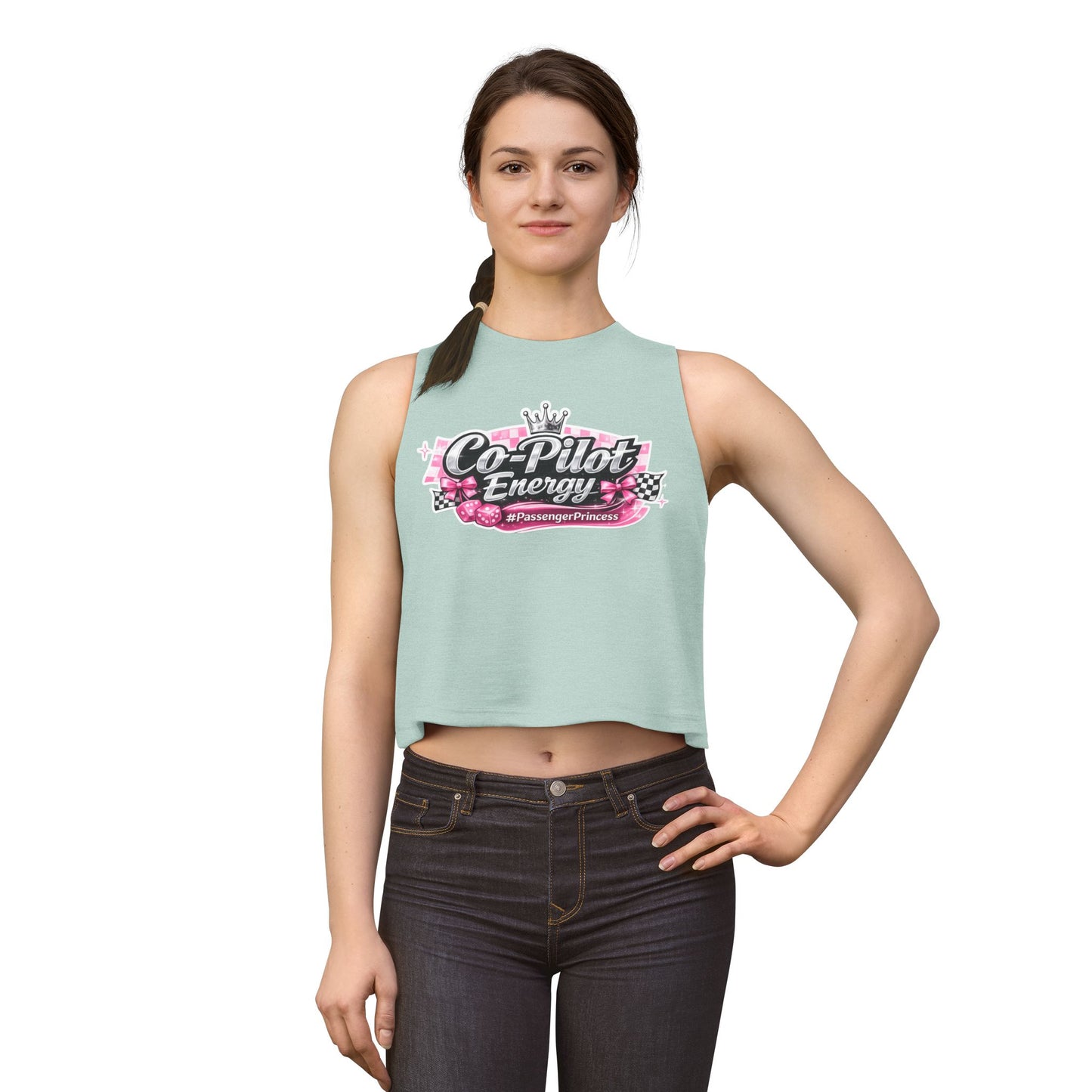 Co-Pilot Energy Crop Top — "Passenger Princess" Graphic Women’s Tank