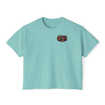 Long Lashes & Loud Engines Women's Boxy Tee – Car Girl Graphic Cropped T-Shirt