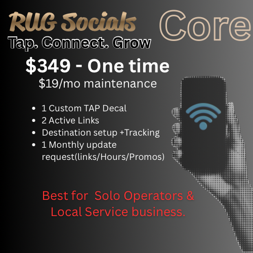 RUG Socials - CORE Tap. Connect. Grow.